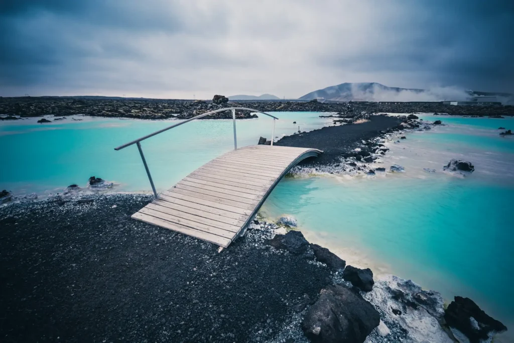 Blue Lagoon in Iceland with turquoise geothermal water