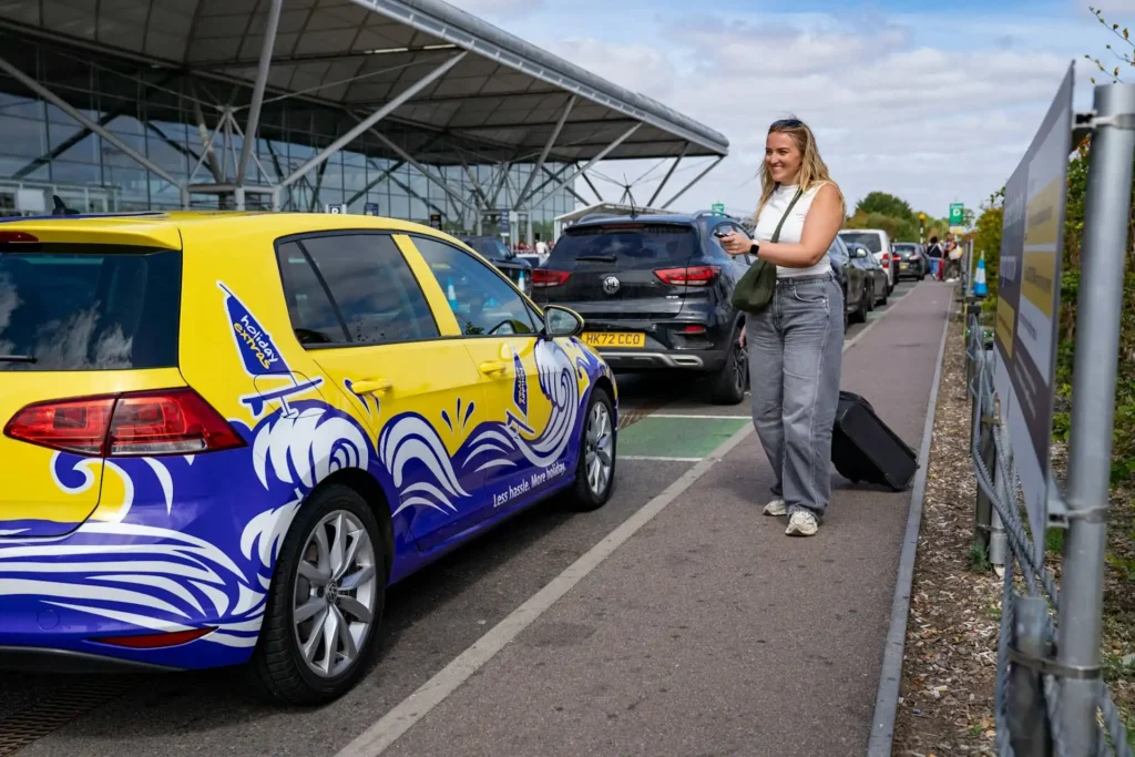 Taxi waiting for passenger at Keflavik Airport