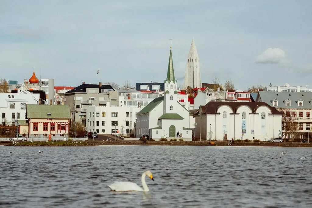 Reykjavik city waterfront in Iceland
