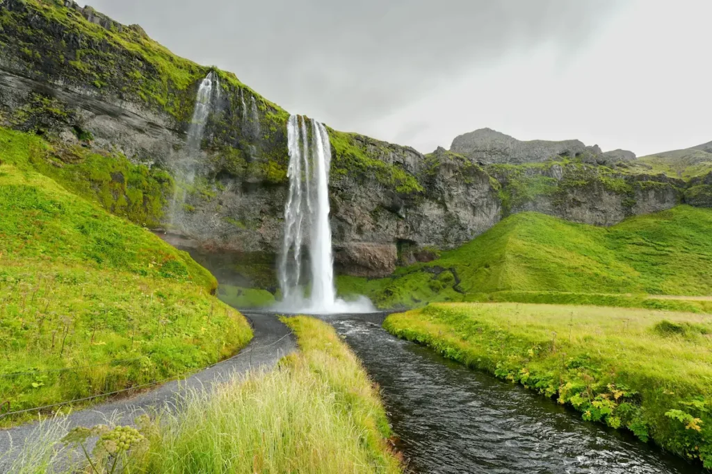 Waterfall in Iceland's South Coast